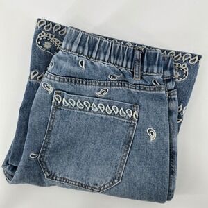 OH Jeans. Oli&Hali Wide Leg Jeans, Women, XL, Paisley Embroidered High Rise